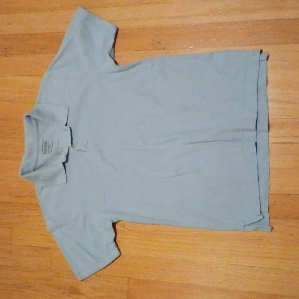 Old Navy Boy's Polo Shirt Large 10-12 Light Blue Button Casual Top